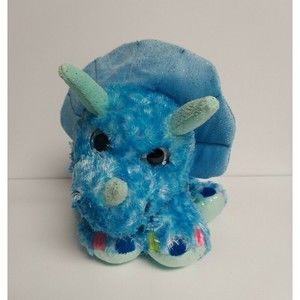 Wild Republic Triceratops Dinosaur 12" Blue Sparkle Plush Stuffed Animal Toy